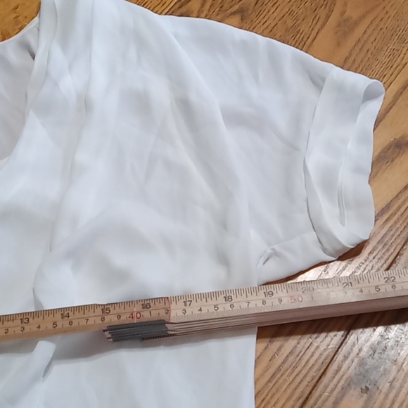 BCBGMAXAZRIA BLOUSE TOP SMALL Women SHIRT WHITE SHEER Casual NATTY NEW - Picture 3 of 8
